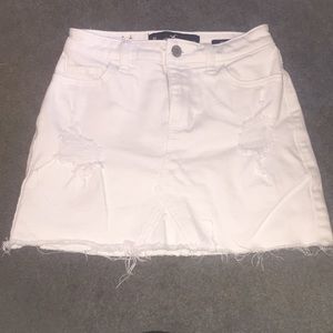Hollister White high rise jean skirt